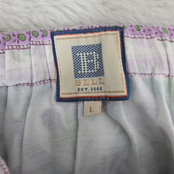 Alicia Bell Sutton Turquoise Purple Floral Silk Blend Tiered Maxi Skirt - Picture 11 of 12